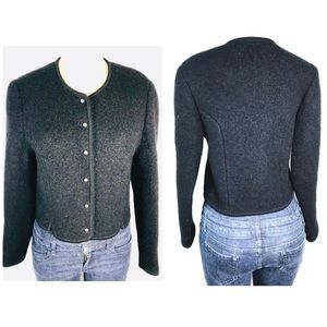 Vintage Allen Lolly Virgin Wool Jacket Sz 8 Black